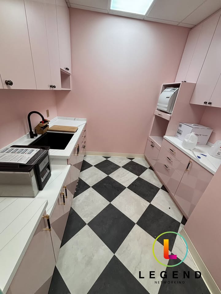 Sterilization room at Smile Society Dental Studio in Jacksonville, Florida, fitted out during the Legend Networking technology installation.