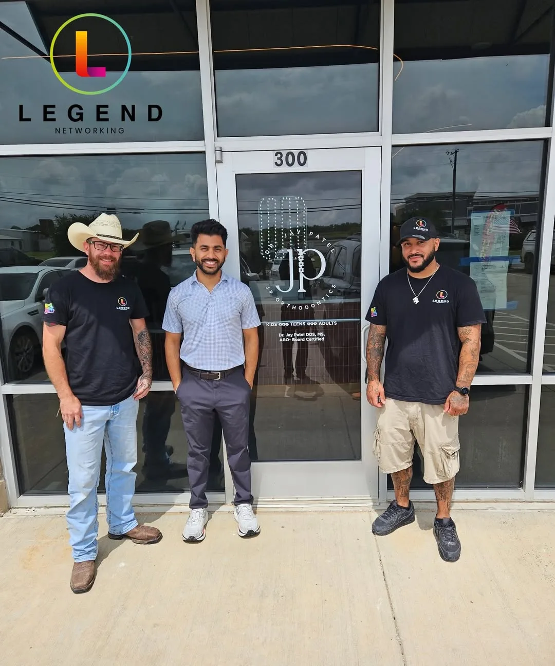 Legend technicians Mikael and Tayler with Dr. Jay Patel at JP Orthodontics in Gunter, Texas