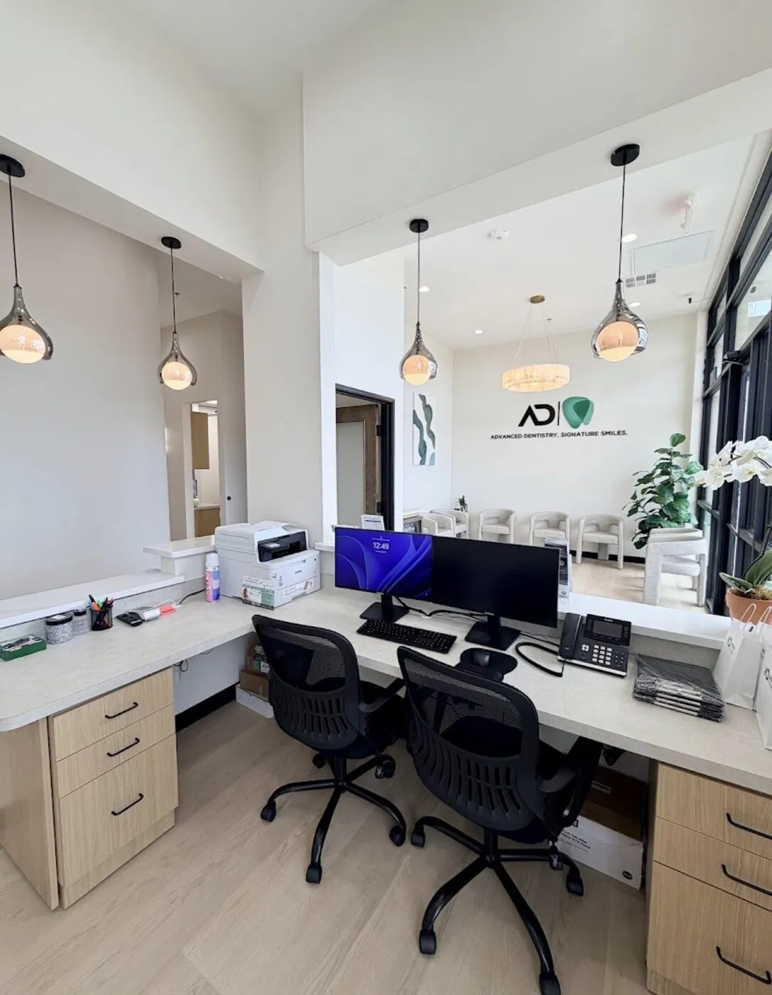 AD Smile Studio front desk workstations