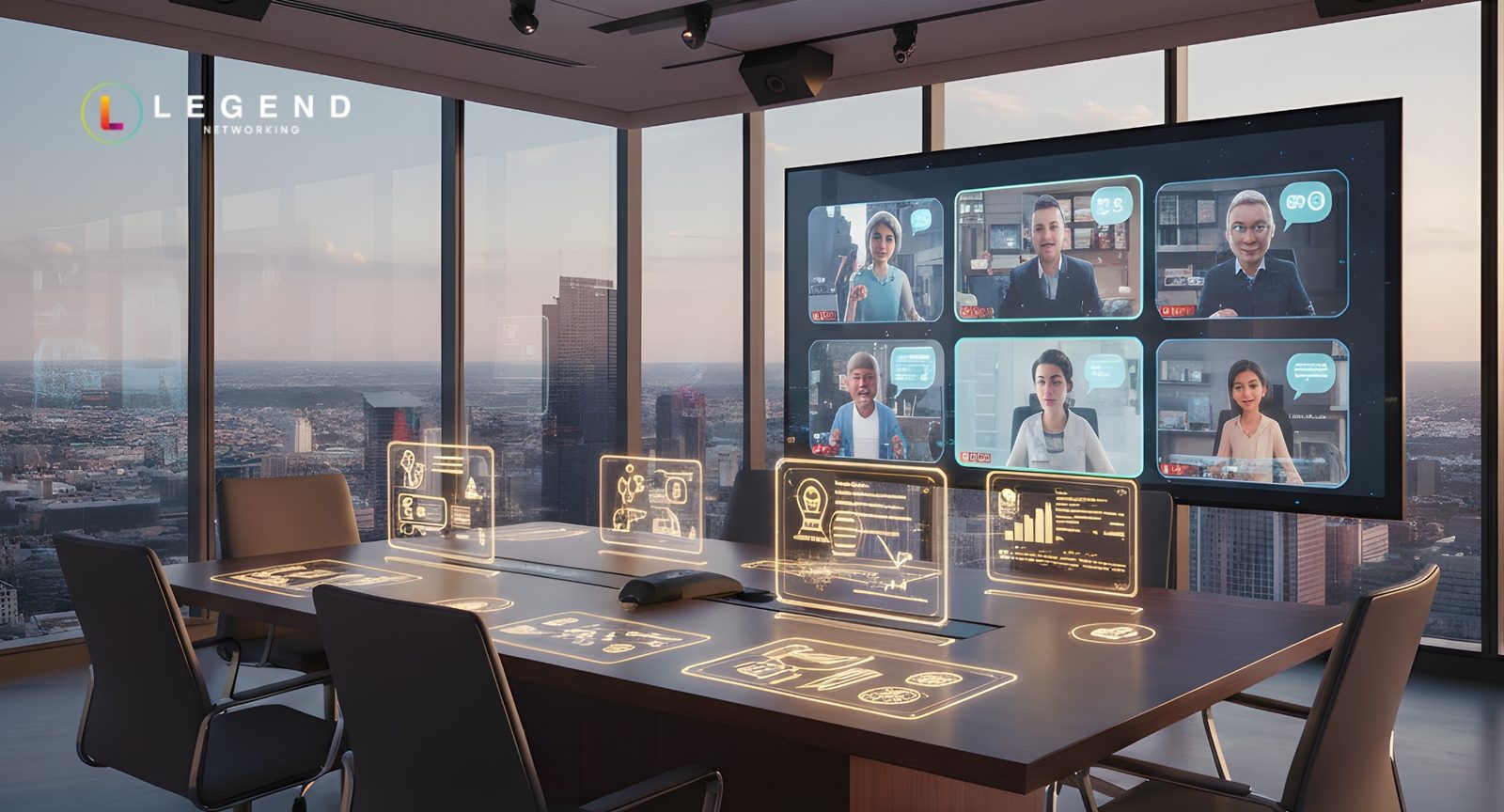 Legend Networking | Top Audio Video System Integration Services in Texas Conference room audio video solutions supporting hybrid meetings and collaboration