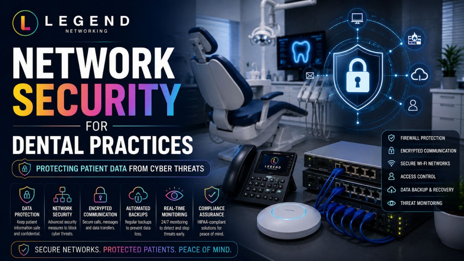 Legend Networking | Dental Office Network Setup Service: Building a Secure and Reliable Foundation for Your Practice network security for dental practices