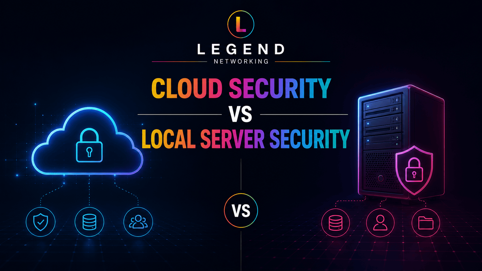Legend Networking | 10 Dental Cybersecurity Threats Putting Your Practice at Risk in 2025 Cloud versus local dental data security comparison chart