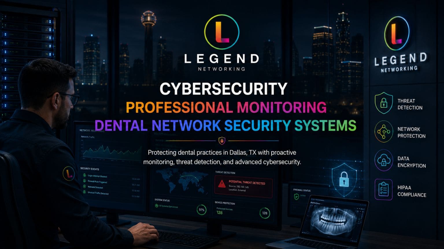 Legend Networking | Dental IT Support in Dallas, TX: What Every Practice Needs to Know Dallas dental cybersecurity