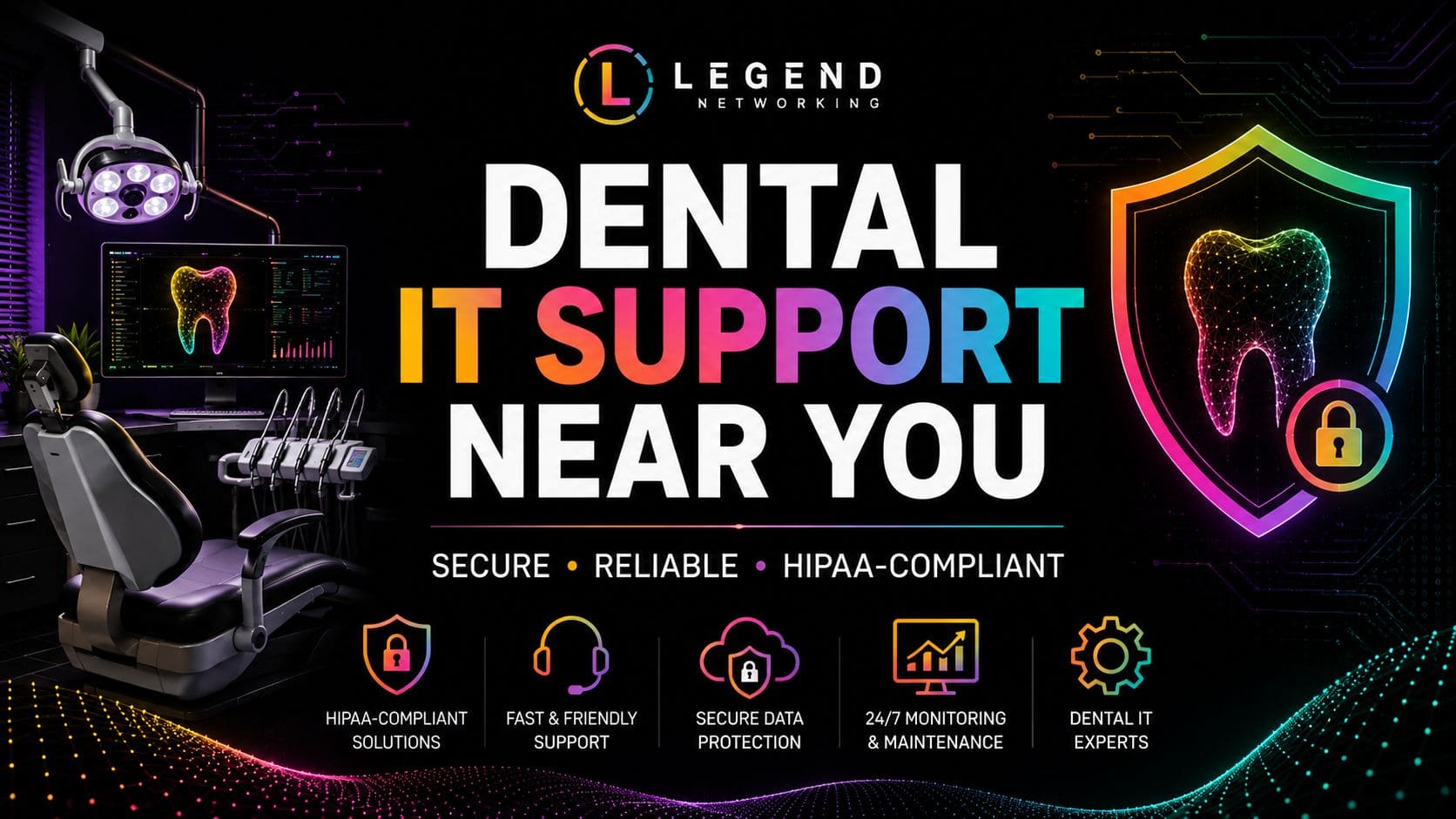 Legend Networking | How to Find a HIPAA-Compliant Provider in Your City Dental IT support company near me providing secure HIPAA-compliant IT services