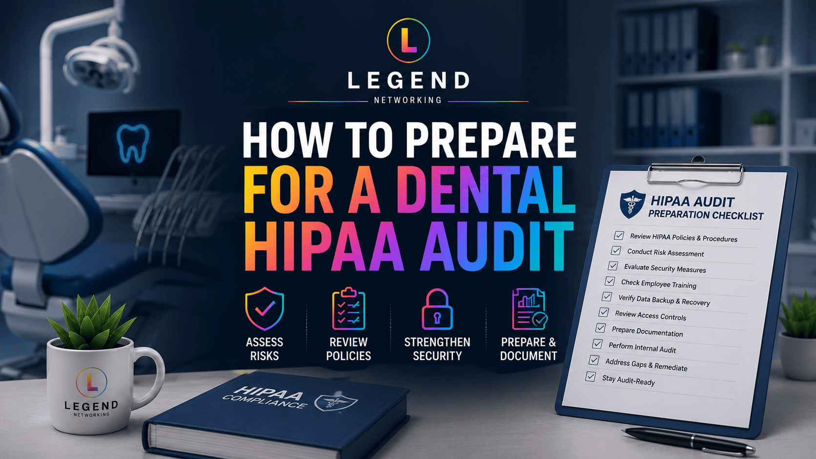 Legend Networking | HIPAA Compliance Checklist for Dental Practices (Free 2026 Checklist) Dental HIPAA audit preparation