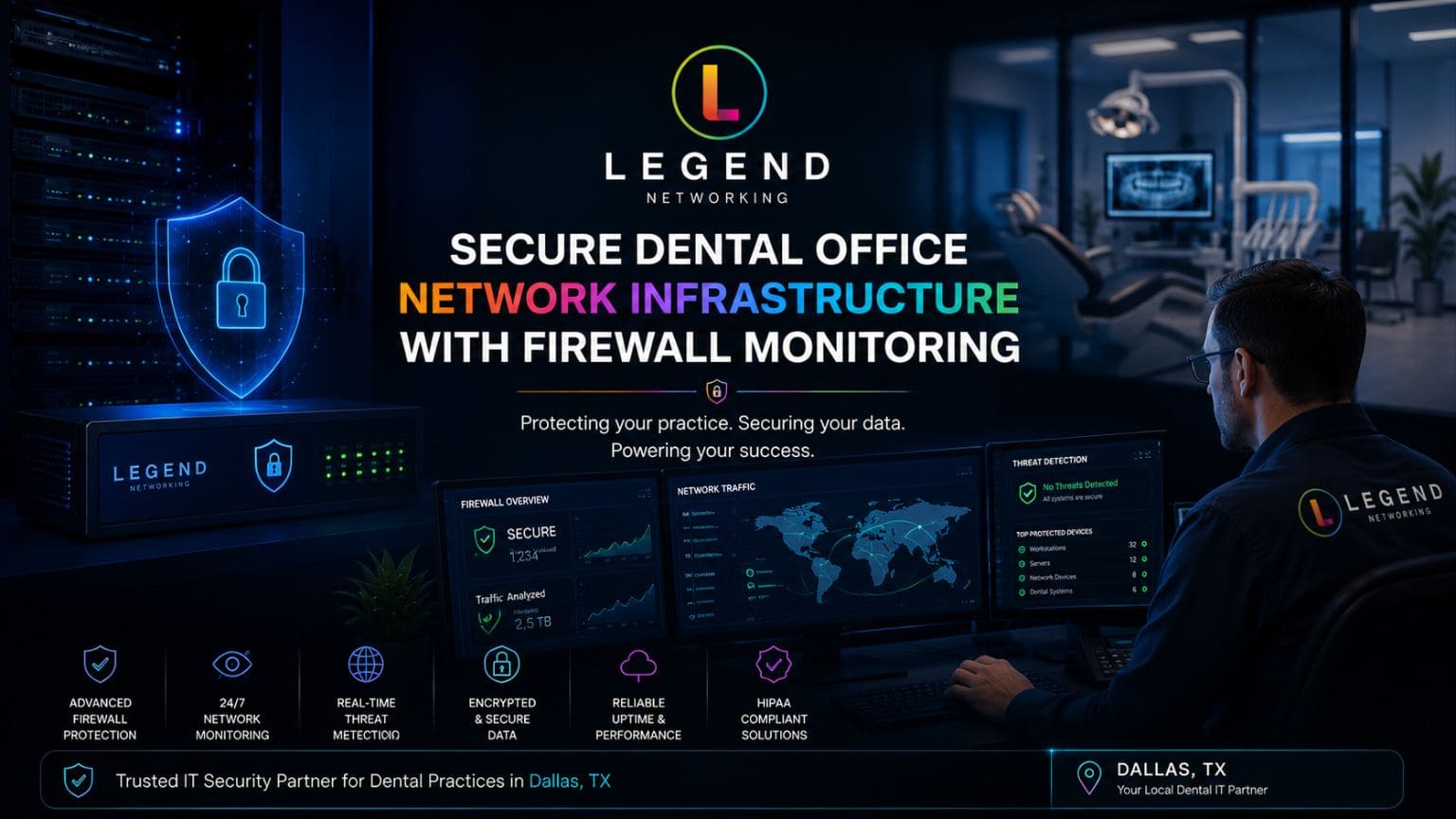 Legend Networking | Dental IT Support in Dallas, TX: What Every Practice Needs to Know Dallas dental network security