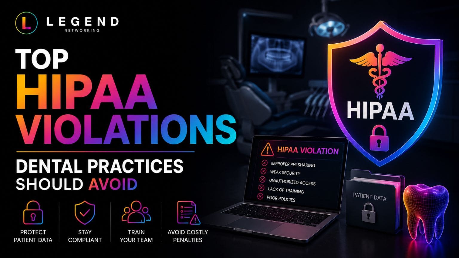 Legend Networking | Common HIPAA Violations Dental Practices Make (And How to Avoid Them) Top HIPAA Violations Dental Practices Should Avoid