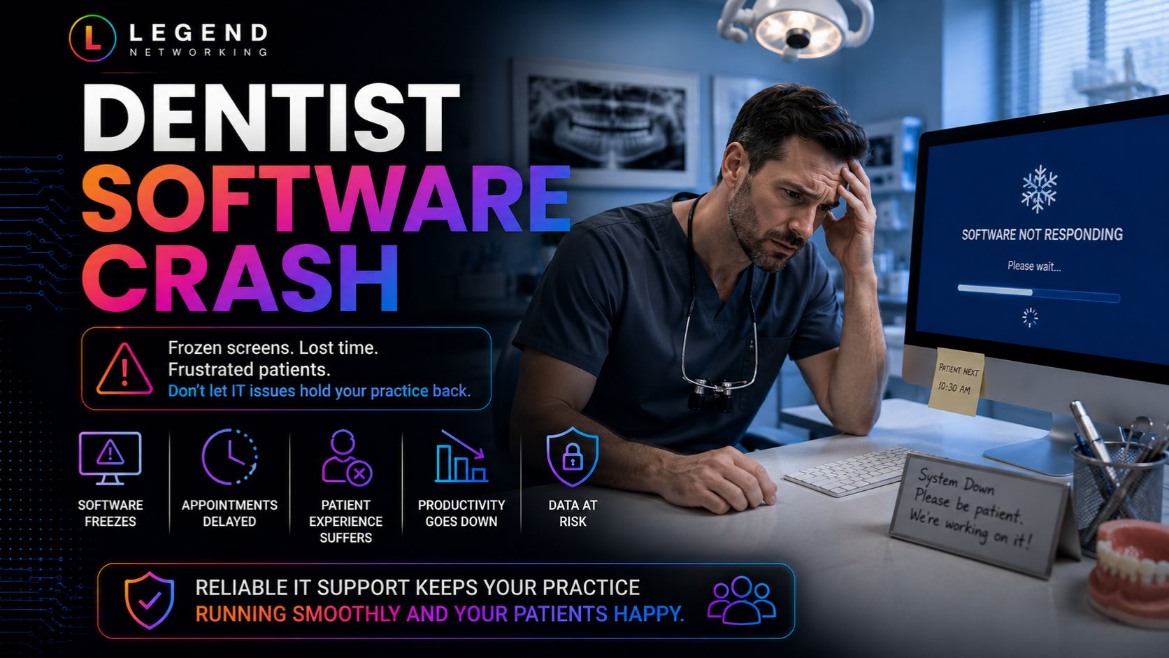 Dentist Software Crash Dentist facing frozen dental software
