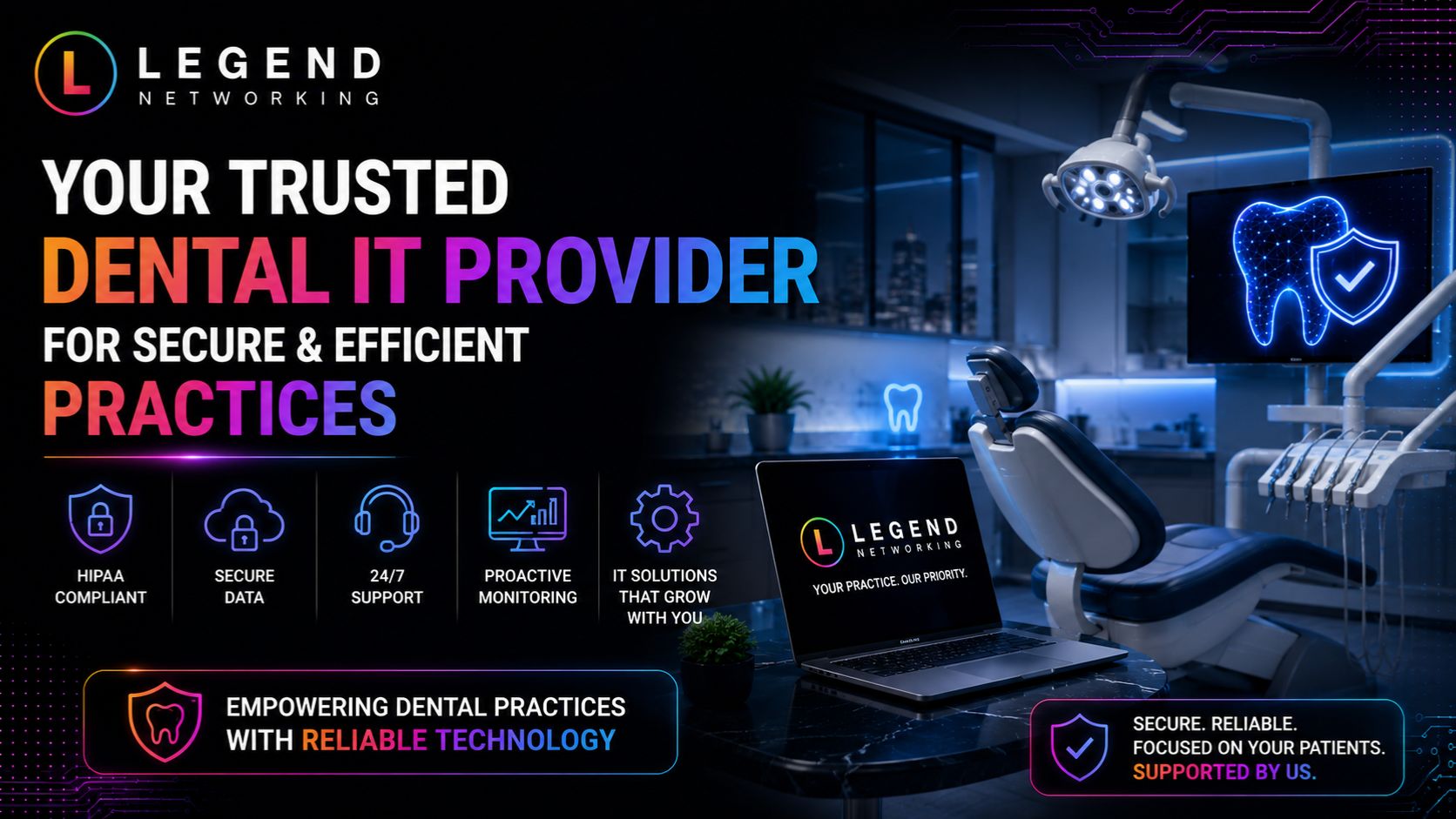 Your Trusted Dental IT Provider for Secure & Efficient Practices Dental IT Provider supporting a modern dental practice