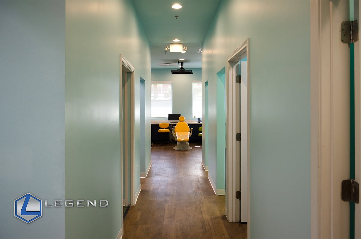 Corridor leading toward the Dental Smart Kids treatment area.