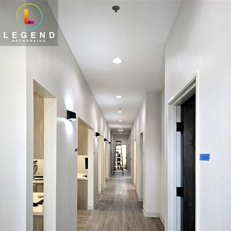 Practice corridor at Everlasting Dentistry during the project update.