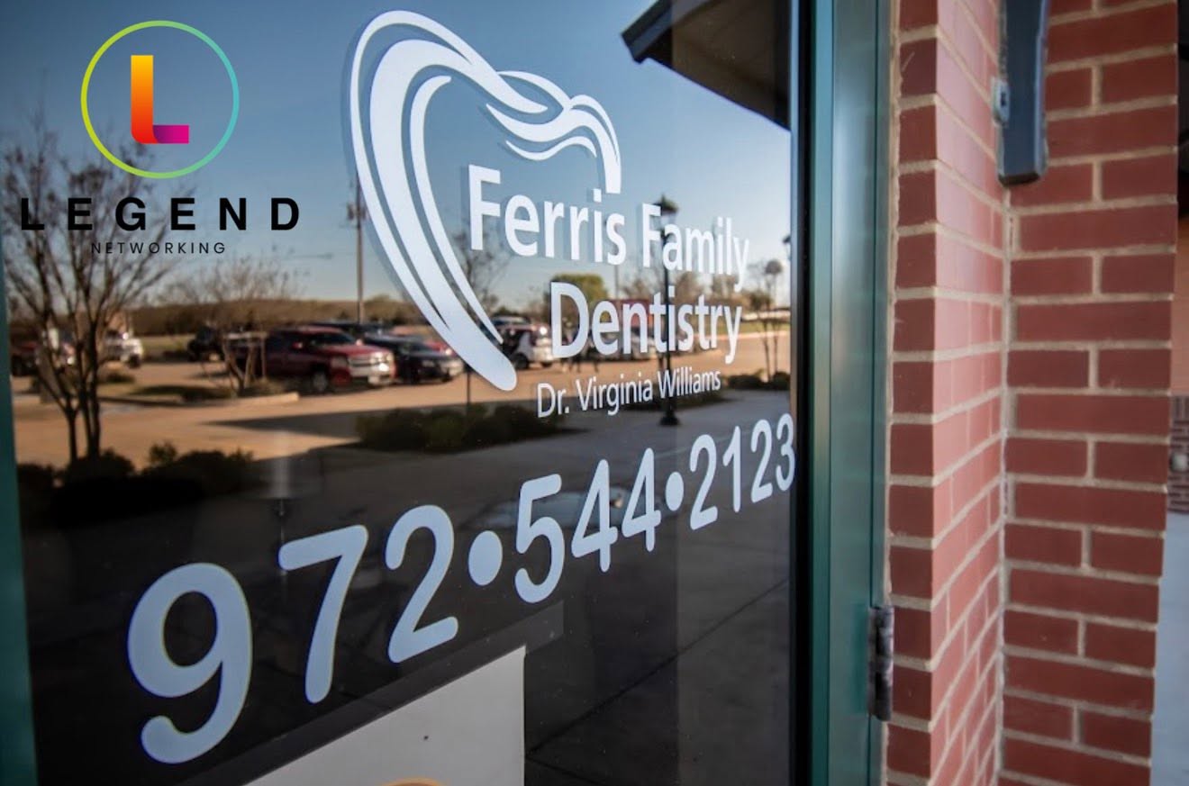 Entrance and signage at Ferris Family Dentistry.