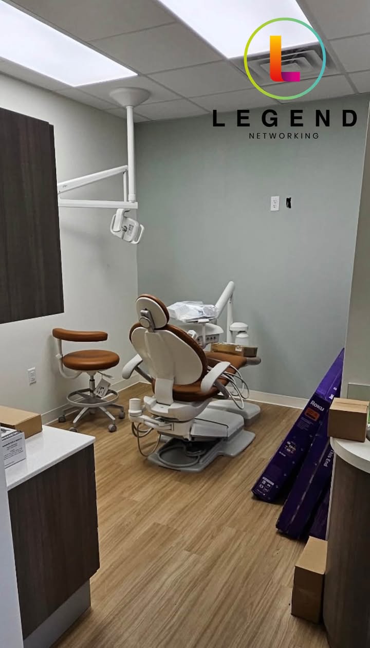Treatment room during the Gainesville Dental technology installation.
