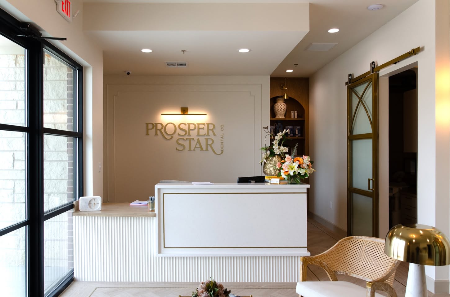 Reception desk inside Prosper Star Dental Co.