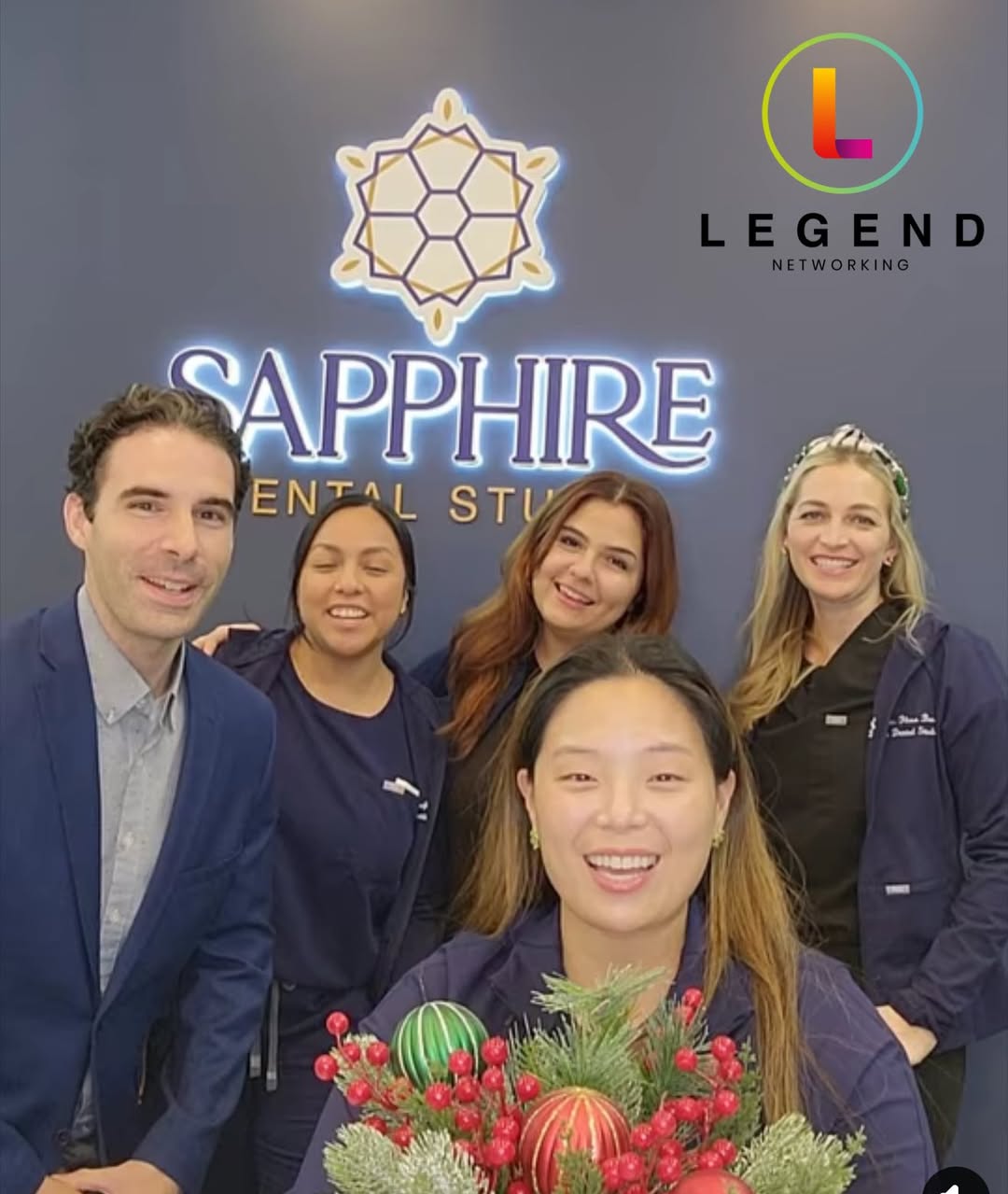 Sapphire Dental Studio team at the practice reception.